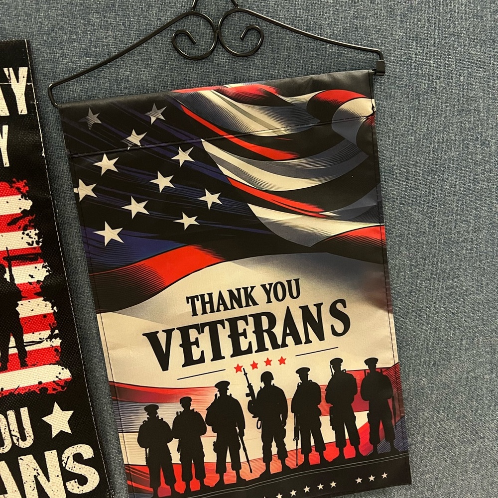 Patriotic Thank You Veterans Garden Flag - Picture 3 of 3